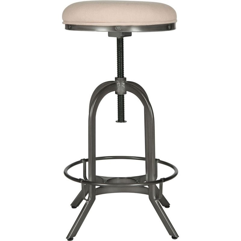 Wildomar Swivel Bar Stool - Beige/Antique Iron - Safavieh