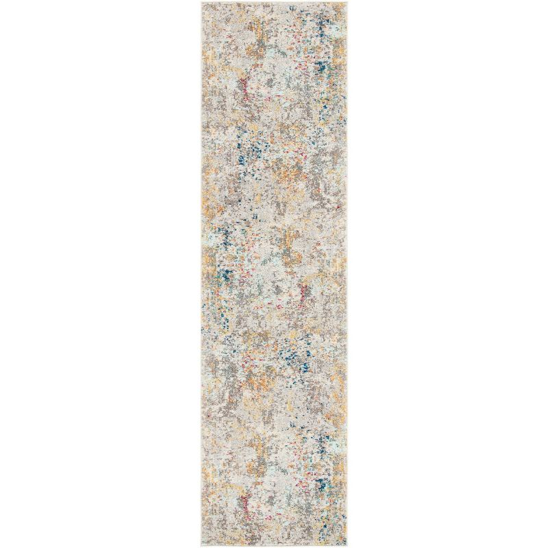 Madison MAD453 Power Loomed Indoor Runner Rug - Grey/Gold - 2'2"x8' - Safavieh