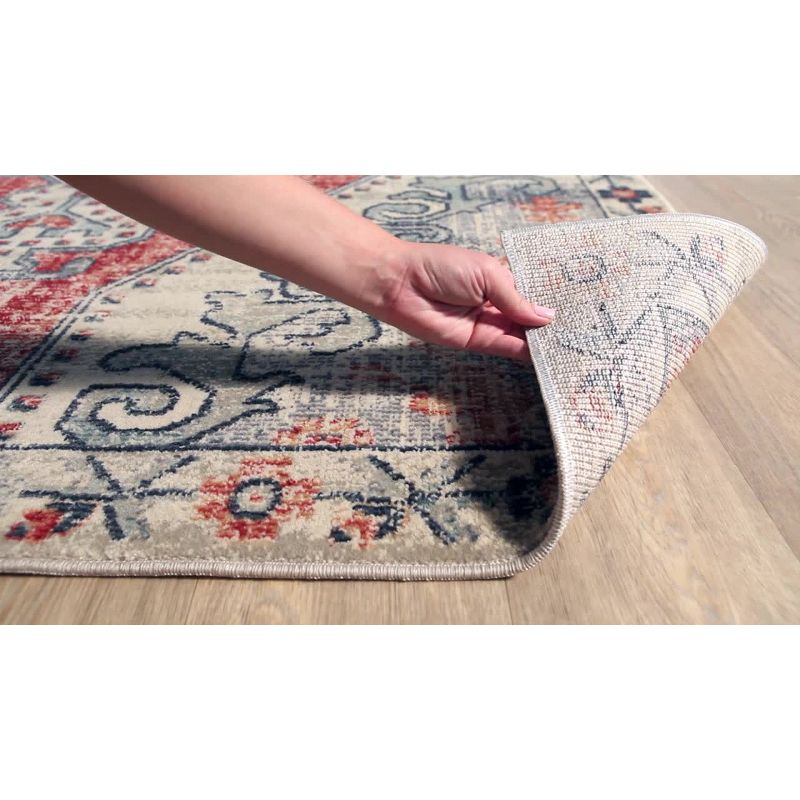 Livabliss 7'10"x9'11" Thatch Traditional Rug Blue: Medium Pile, Fade & Stain-Resistant, Indoor Use