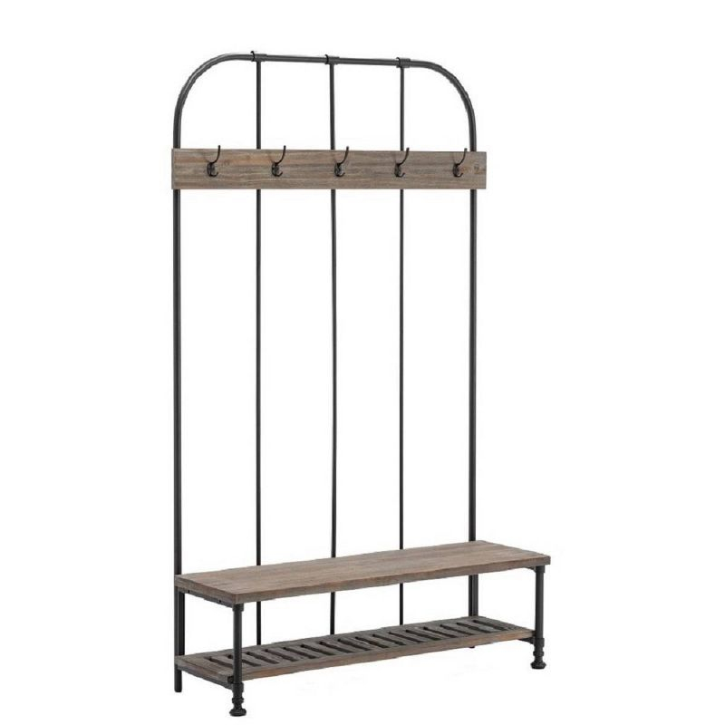 Boraam Annie Hall Tree Natural: Modern Entryway Organizer with 5 Hooks, Wood Frame, Adult Assembly Required