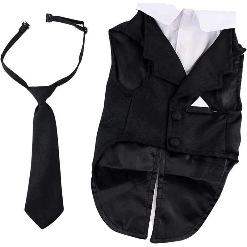 Midlee Dog Tuxedo Wedding Suit- Black Top Hat & Leash (5XL)