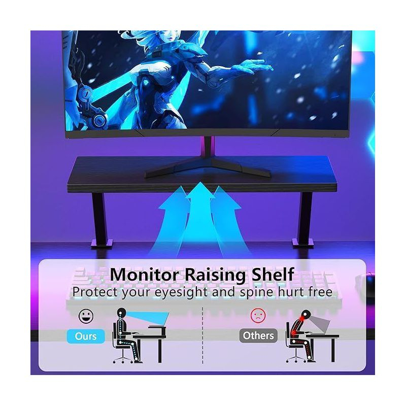 Mr Ironstone  L Shaped Gaming Desk (Black,51 Inch)