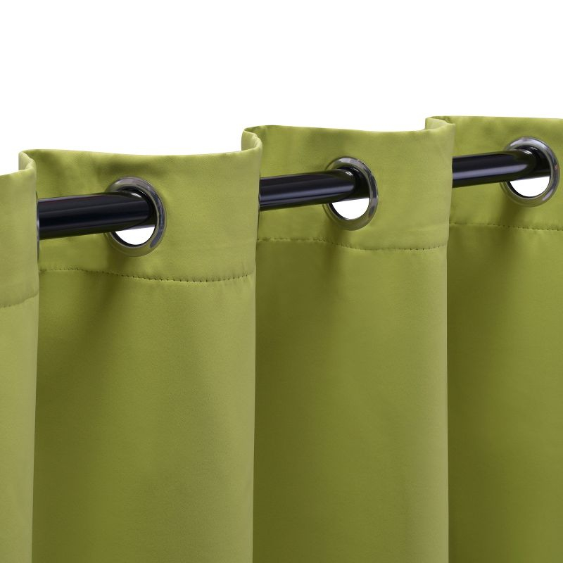 Classic Modern Solid Room Darkening Semi-Blackout Curtains, Grommets, Set of 2, 52"x63", Sage - Blue Nile Mills