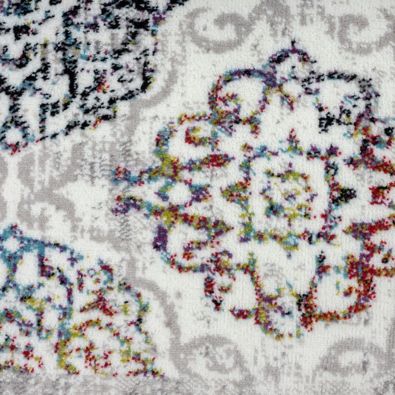 Home Dynamix Boho Andorra Transitional Damask Area Rug Ivory/Blue/Black, 5'2"x7'2"