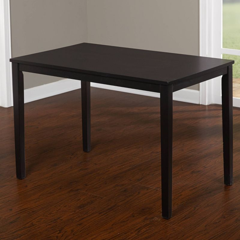 Buylateral 5pc Mason Farmhouse Crossback Rectangular Dining Set Black: Microfiber Upholstered Chairs, Seats 4