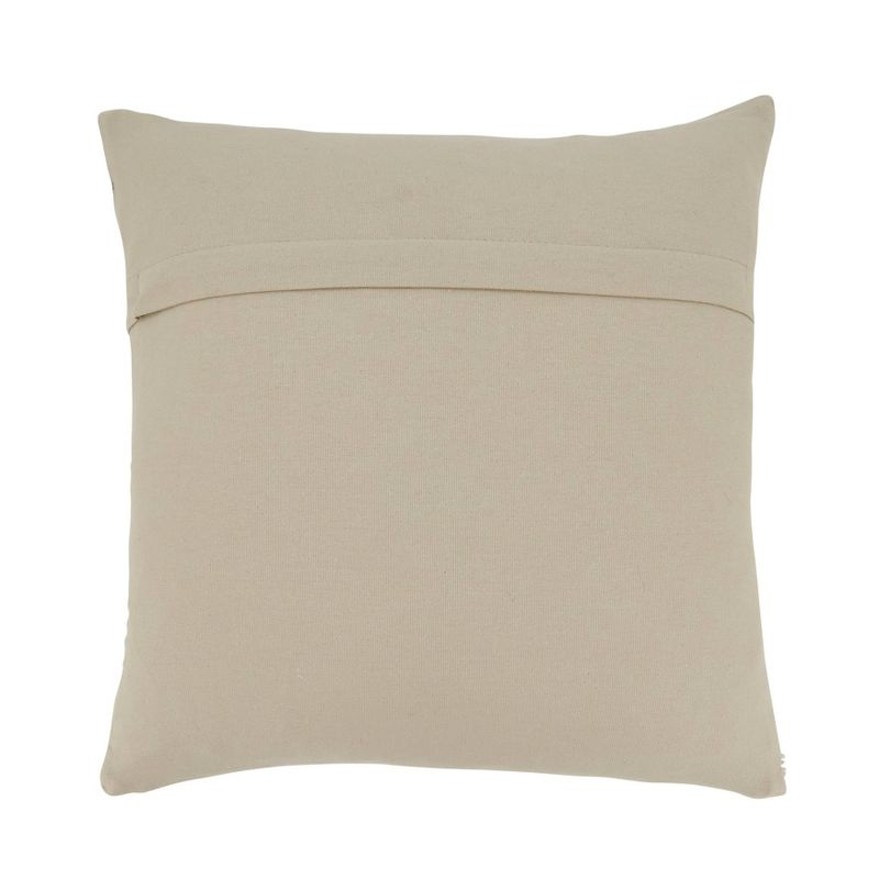 16"x16" Luxurious Hair on Leather Square Throw Pillow Cover Ivory - Saro Lifestyle: Genuine Leather, Rustic Elegance, Zippered