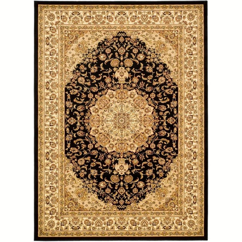 Lyndhurst LNH222 Power Loomed Area Rug - Black/Ivory - 5'3"x7'6" - Safavieh