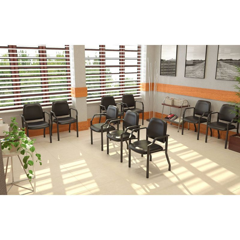 Boss Office Products Stackable Vinyl Seat Reception Chair with Metal Frame
