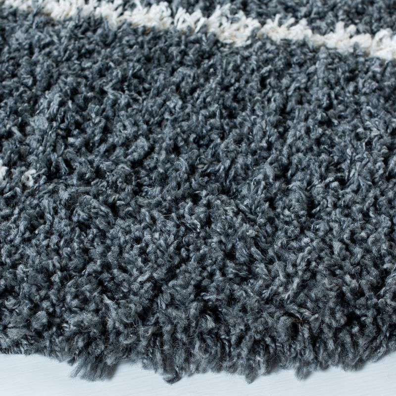 Venus Shag VNS604 Power Loomed Area Rug - Dark Grey/Ivory - 6'7" round - Safavieh.