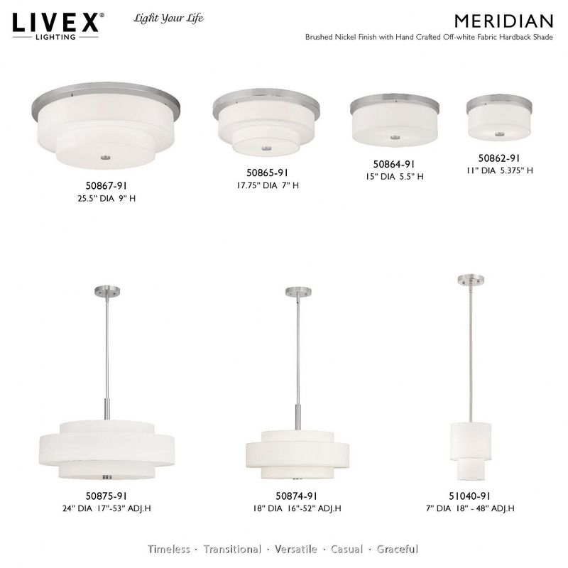 Livex Lighting Meridian 4 - Light Pendant in  Brushed Nickel