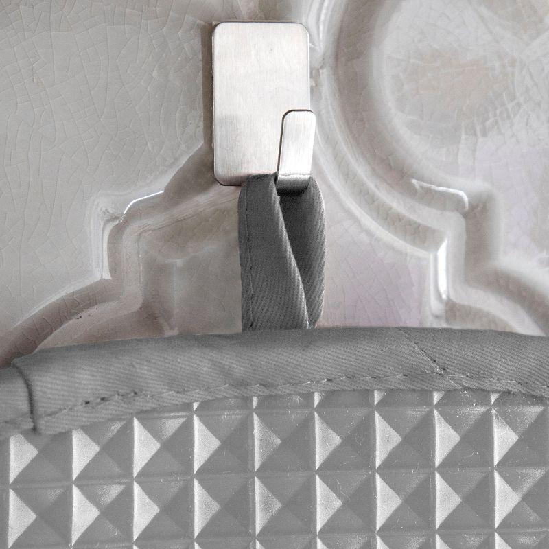 T-fal 4-Pack Waffle Oven Mitt & Pot Holder Set, Grey