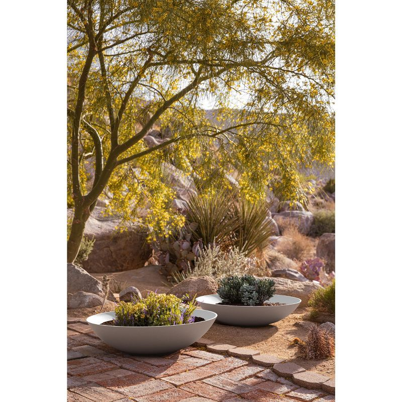 Veradek Mason Series Lane Bowl 32" Plastic-Stone Planter - White