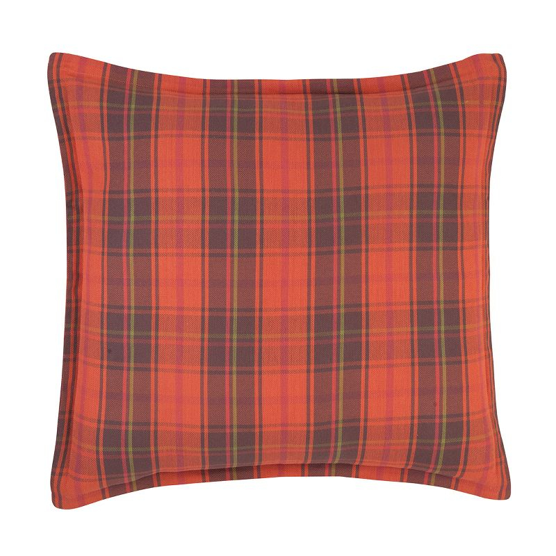 C&F Home 26" x 26" Adirondacks Red & Burgundy Plaid Lodge Euro Pillow Sham