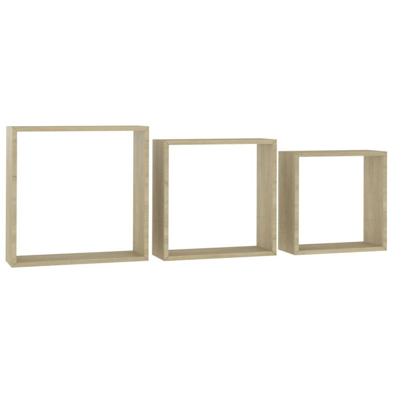 vidaXL Wall Cube Shelves 3 pcs Sonoma Oak