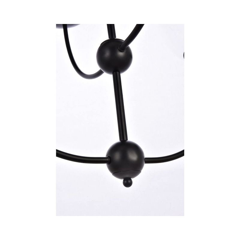 Elegant Lighting Lennon 31.5 inch pendant in black with clear shade