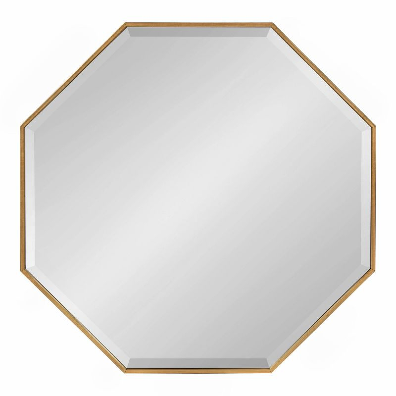 Kate & Laurel All Things Decor 28.7" x 28.7" Rhodes Octagon Wall Mirror Gold : Modern Style, No Assembly Required