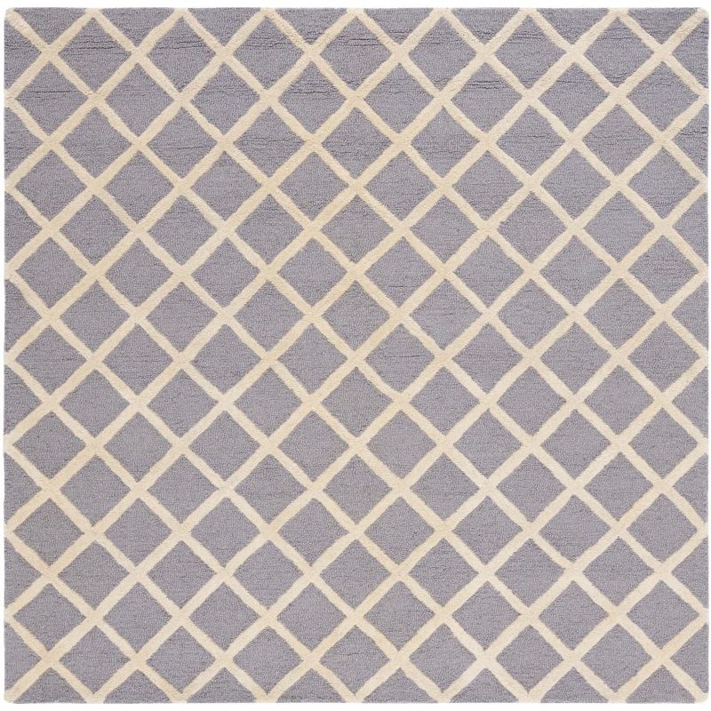 Cambridge CAM135 Tufted Indoor Area Rug - Silver/Ivory - 4'x4' - Safavieh