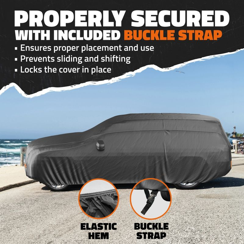 Mockins Heavy Duty Large SUV Car Cover - 200"x75"x75" - 250g PVC Cotton Lining