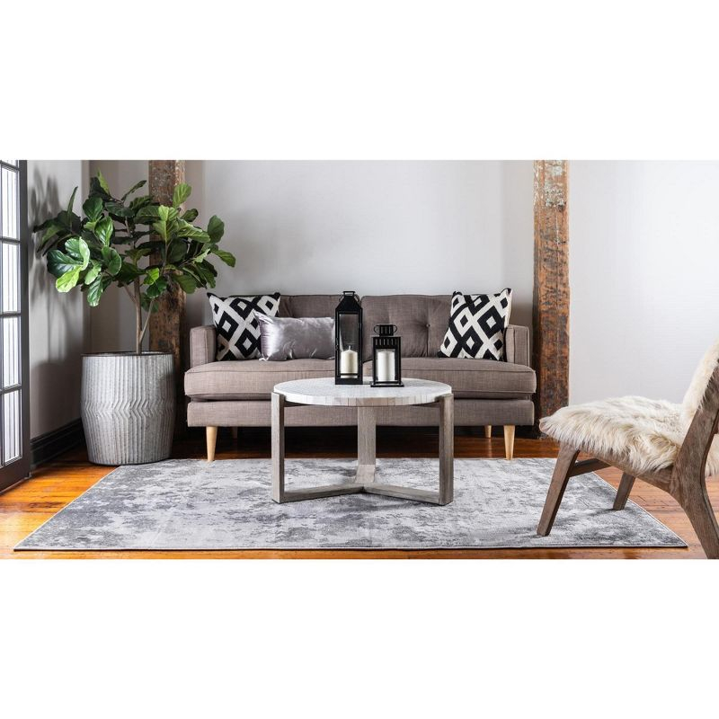 Unique Loom 4' 1 x 6' 1 Light Gray Metro Space Area Rug