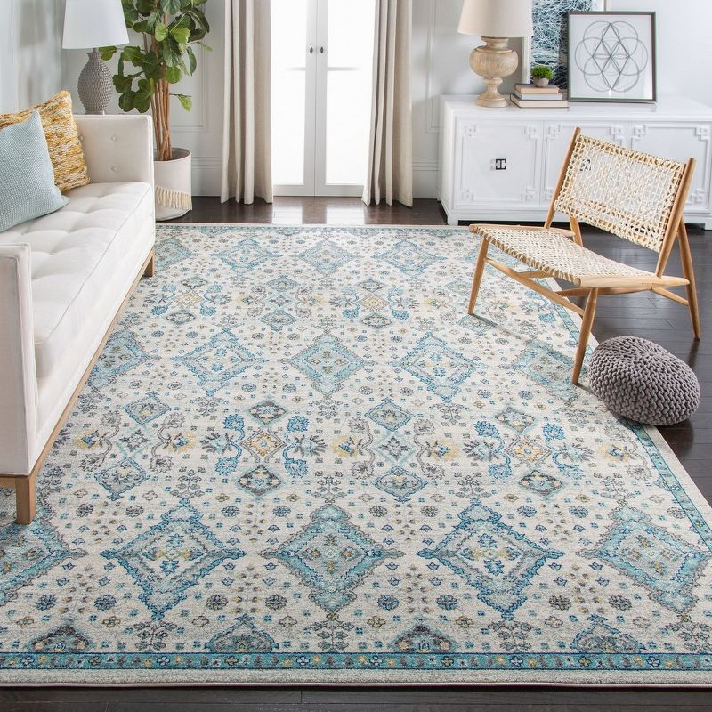Evoke EVK224 Power Loomed Area Rug - Ivory/Light Blue - 8'x10' - Safavieh.