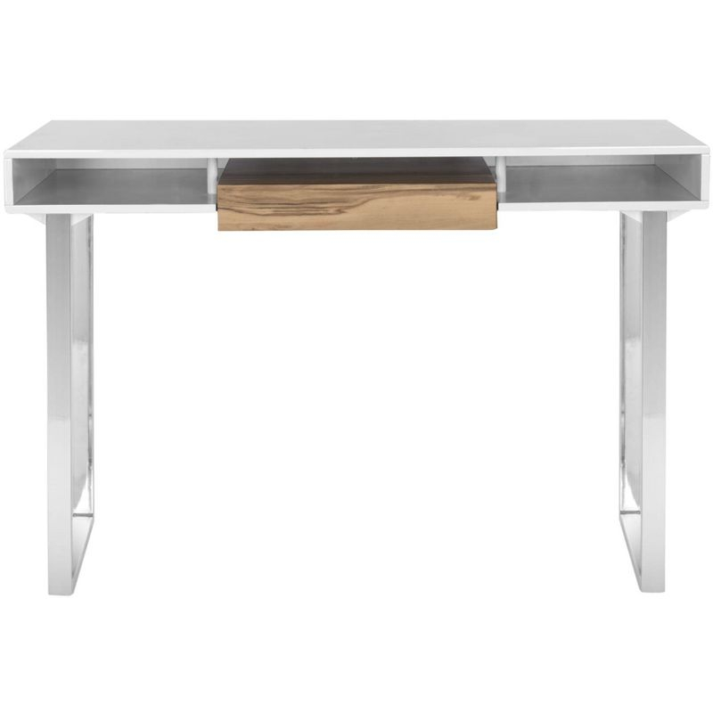 Metropolitan Computer Desk - FOX2203 - White/Chrome - Safavieh Couture