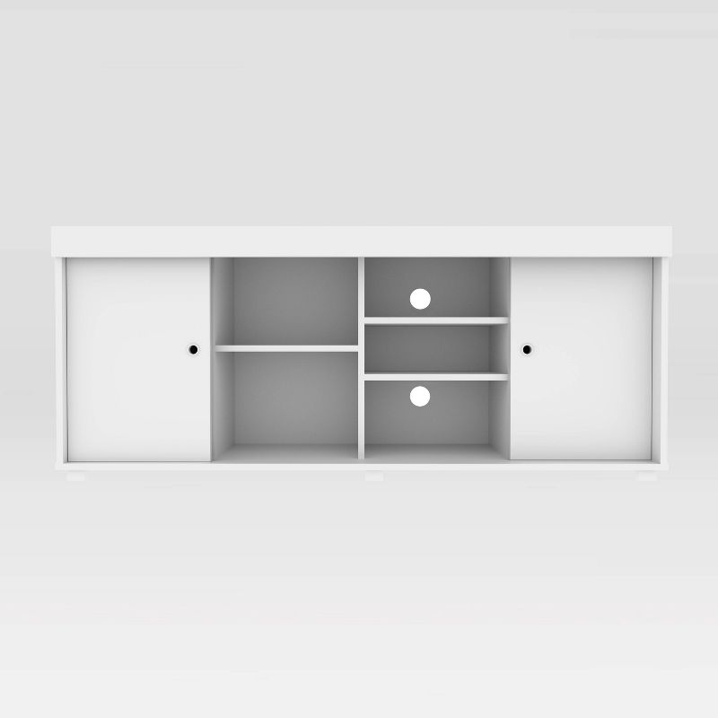 TV Stand for TVs up to 65" with Storage White - Techni Mobili: Modern Console, Open Shelves, Cable Management