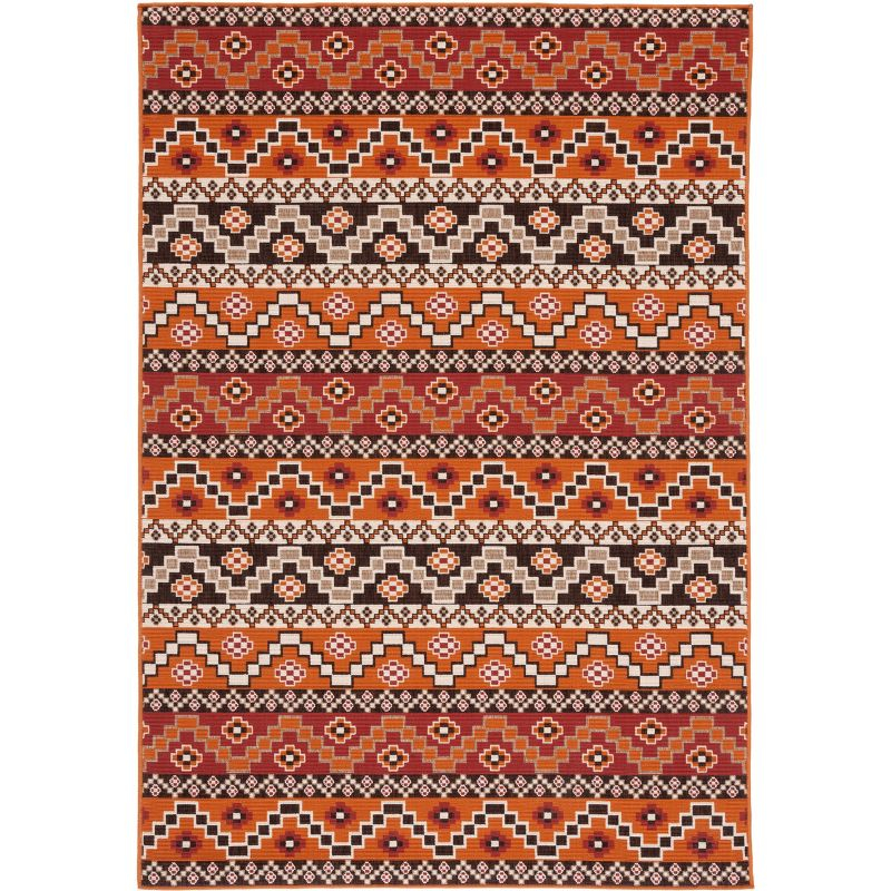 Veranda VER095 Power Loomed Indoor/Outdoor Area Rug - Rust/Red - 4'x5'7" - Safavieh.