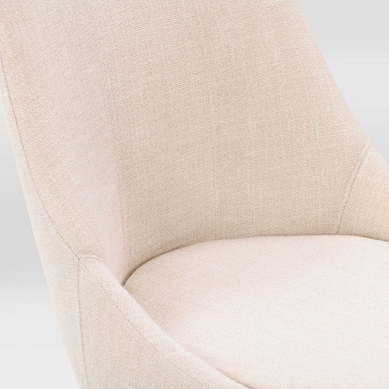 Set of 2 Boston Formed Back Fabric Barstools Beige - CorLiving: Counter Height, Upholstered, Rubberwood Legs