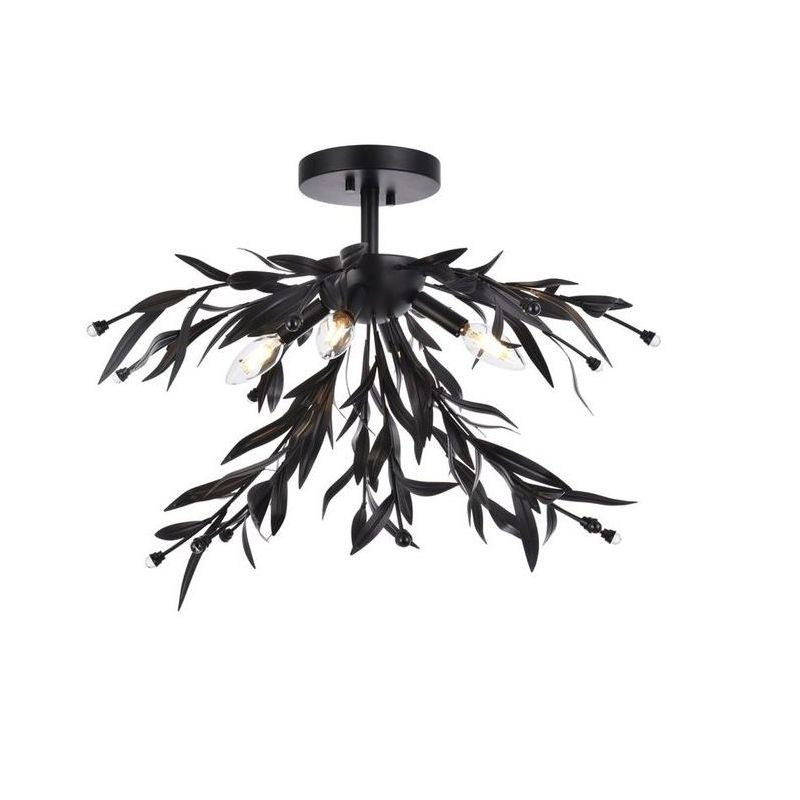 Elegant Lighting Priscilla 23 inch flush mount in black