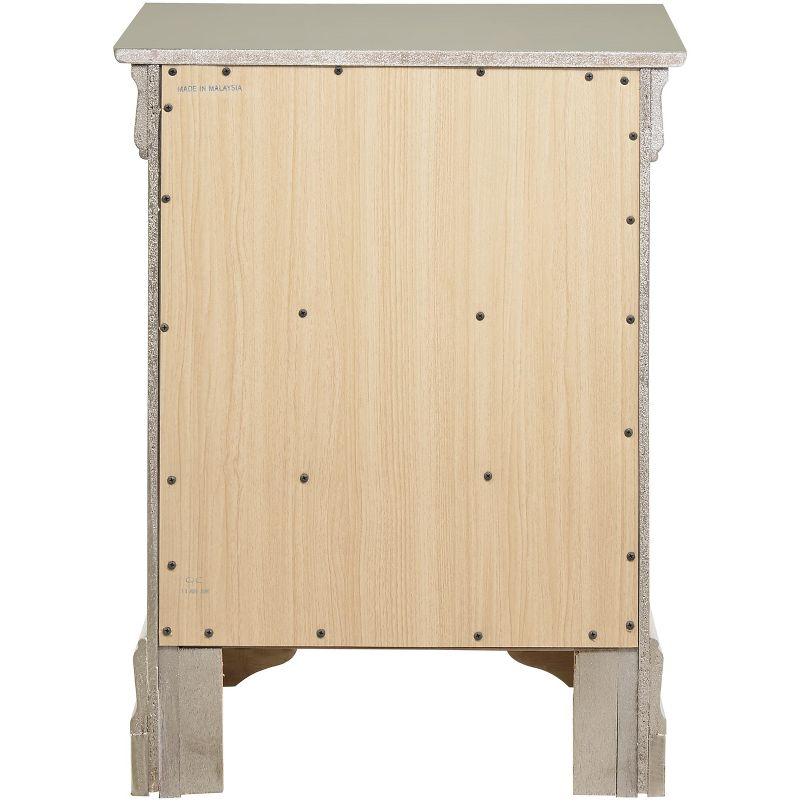Passion Furniture Louis Philippe 3-Drawer Silver Champagne Nightstand (29 in. H x 21 in. W x 16 in. D)