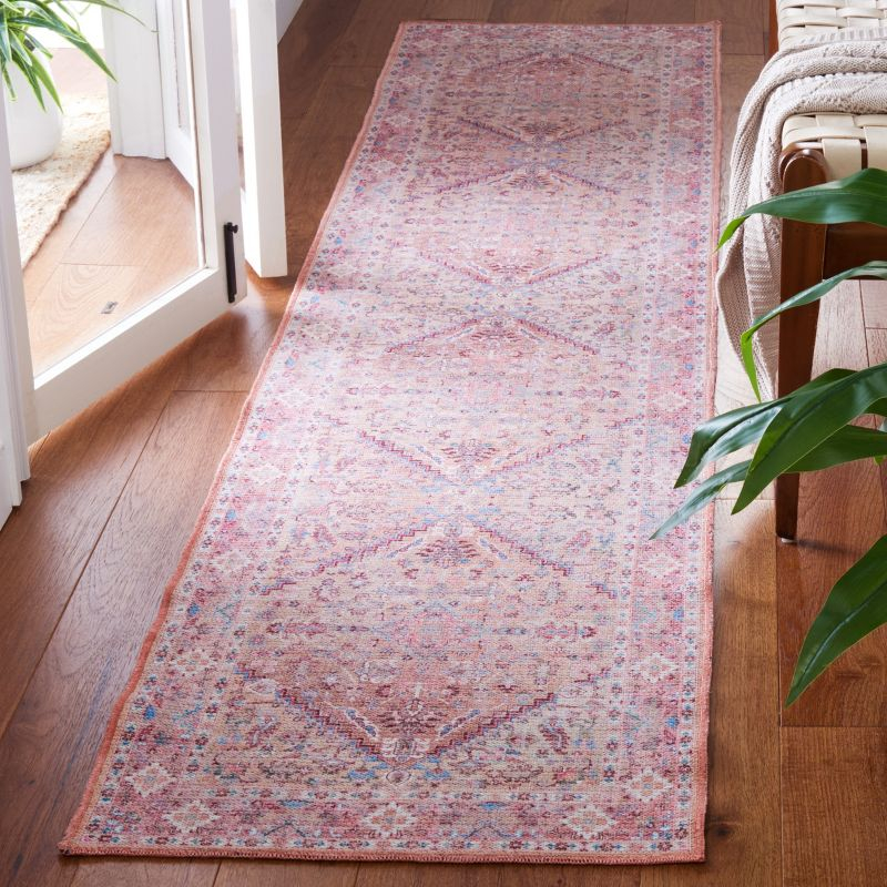 Serapi SEP515 Power Loomed Machine Washable Skid-Resistant Indoor Runner Rug - Beige/Pink - 2'x9' - Safavieh