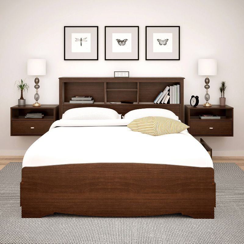 Set of 2 Hanging Nightstands Cherry - Prepac: Laminated, Cable Management, 5-Year Warranty