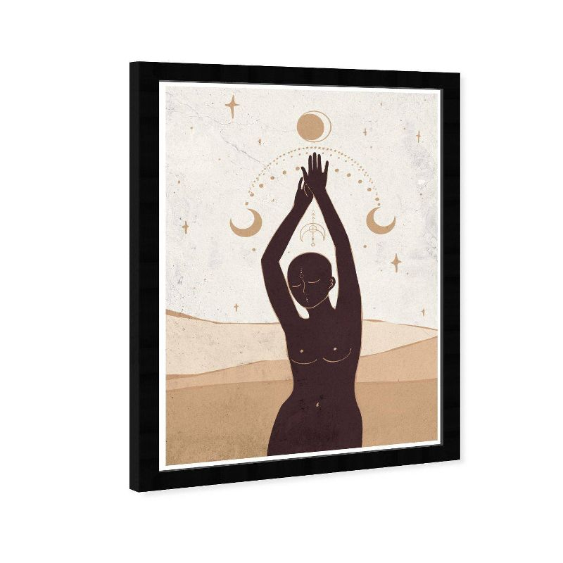 15" x 21" Astral Body Moon and Stars Framed Wall Art Print Black - Wynwood Studio
