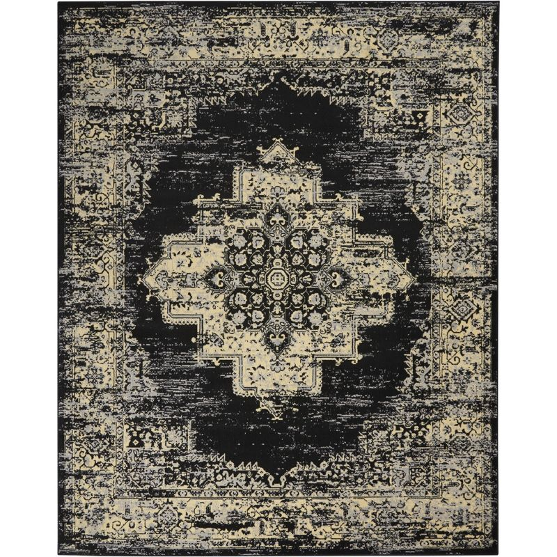 Nourison Grafix GRF14 Indoor Area Rug - Black 7' x 10'