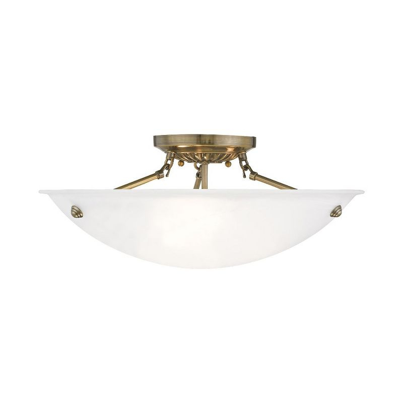 Livex Lighting Oasis 3 - Light Flush Mount in  Antique Brass
