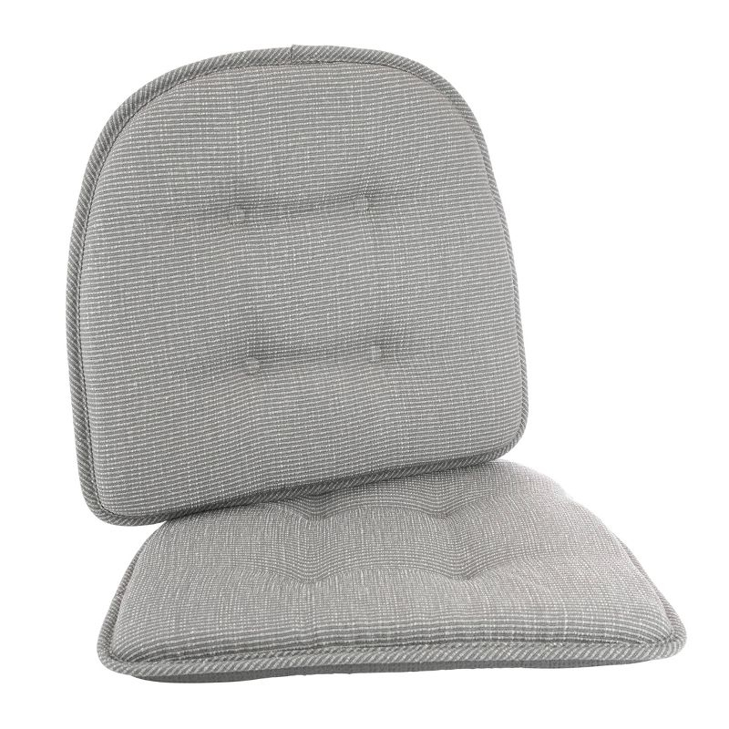 Gripper 2pc 15"x 16" Non Slip Saturn Tufted Chair Cushions Gray: Basket Weave, Polyester & Cotton, Indoor, Solid Pattern