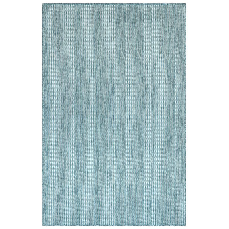 Liora Manne Carmel Texture Stripe Indoor/Outdoor Rug Aqua 3'9" x 5'7"