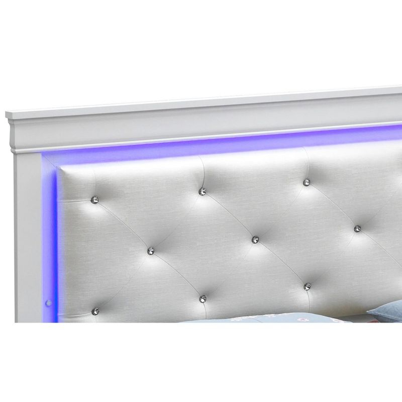 Passion Furniture Lorana Silver Champagne Full Panel Beds