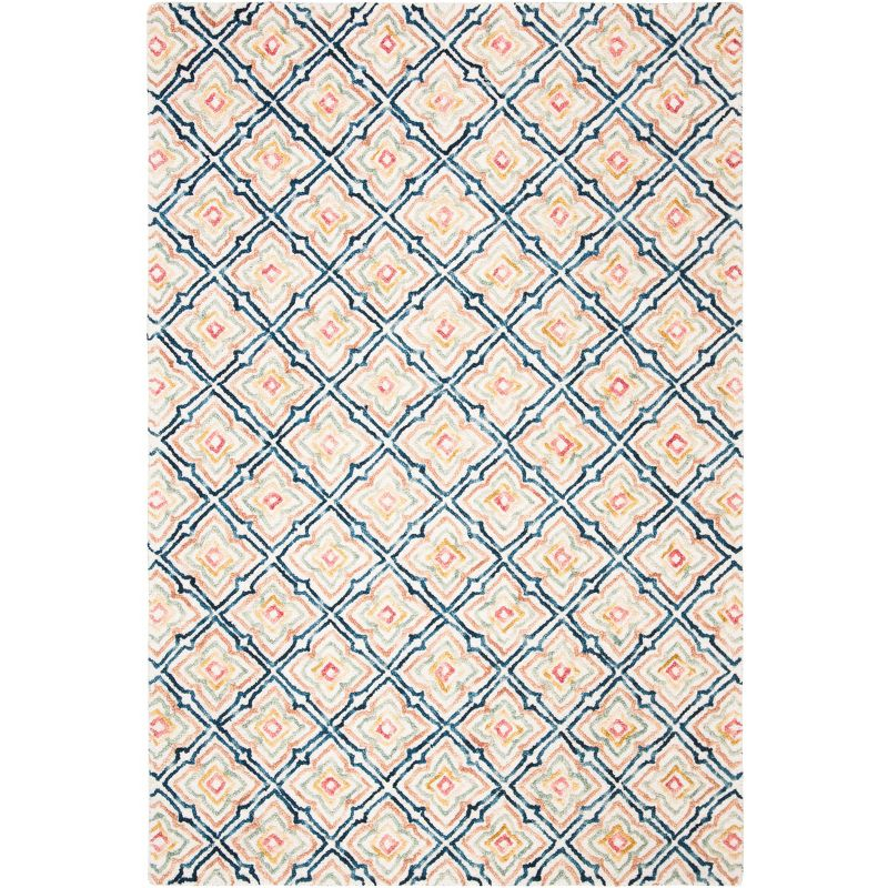 Trace TRC512 Hand Tufted Area Rug - Ivory/Navy - 5'x8' - Safavieh.
