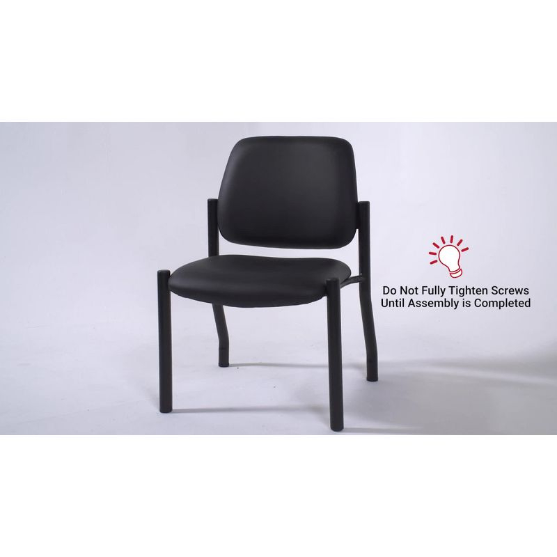 300lbs Weight Capacity Guest Chair Antimicrobial Black - Boss Office Products