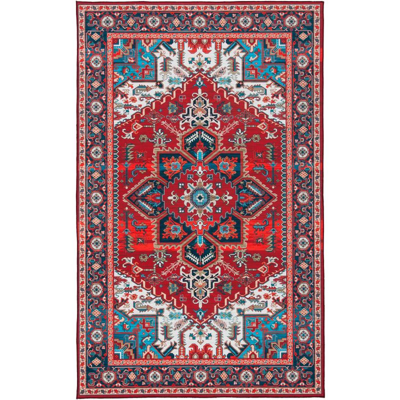 Tucson Vintage Persian TSN101 Power Loomed Machine Washable Skid-Resistant Indoor Area Rug - Red/Blue - 6'x9' - Safavieh