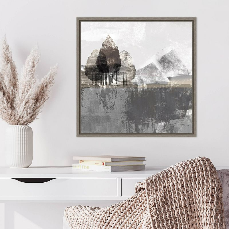 Amanti Art 22"x22" Textured Landscape by Northern Lights Framed Canvas Wall Art Print