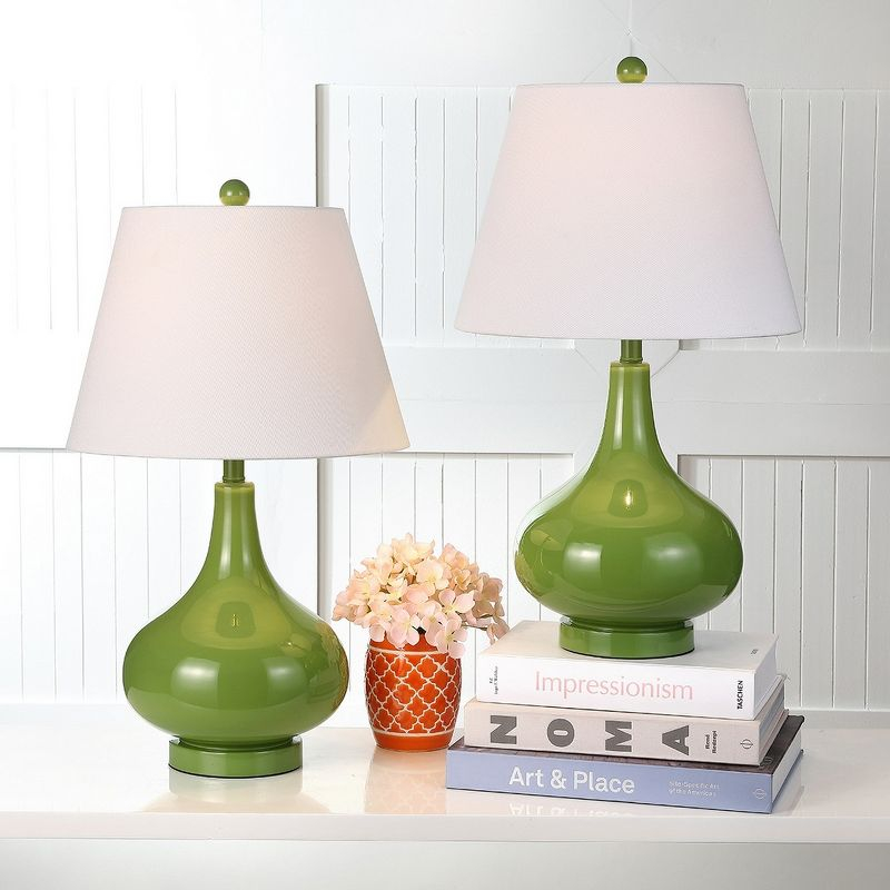 Amy Gourd Table Lamp (Set of 2) - 24 Inch Height - LIT4087 - Green - Safavieh