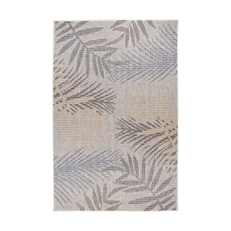World Rug Gallery Bahama Palm Frond Indoor/Outdoor Area Rug - Cream 7'10" x 10'