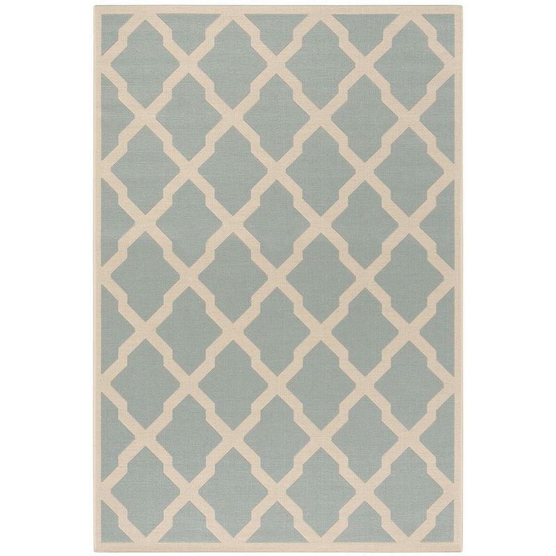 Beach House BHS122 Power Loomed Indoor/Outdoor Accent Rug - Aqua/Cream - 3'x5' - Safavieh