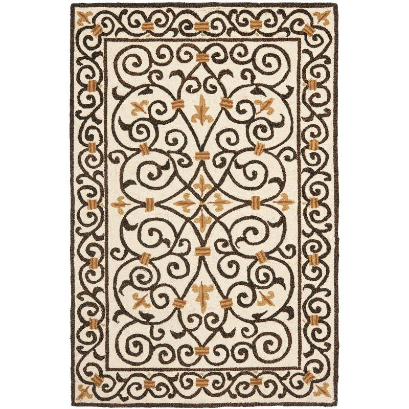Chelsea HK11 Handmade Area Rug - 3'9"x5'9" - Ivory/Dark Brown - Safavieh