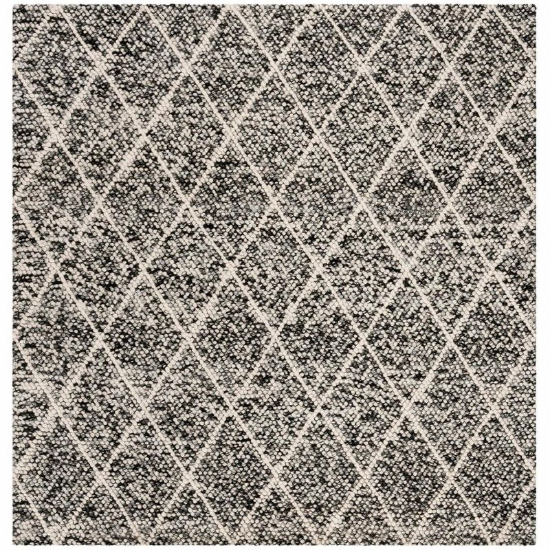 Natura NAT712 Hand Woven Indoor Area Rug - Ivory/Black - 6'x6' - Safavieh.