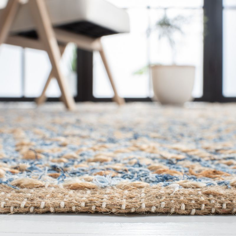 Cape Cod CAP350 Hand Woven Runner Rug - Natural/Blue - 2'3"x10' - Safavieh.