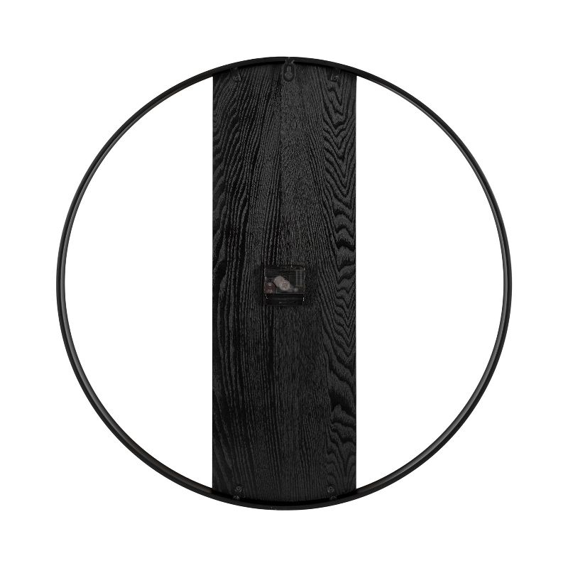 Kate & Laurel All Things Decor 24" Ladd Round Numberless Wall Clock Black