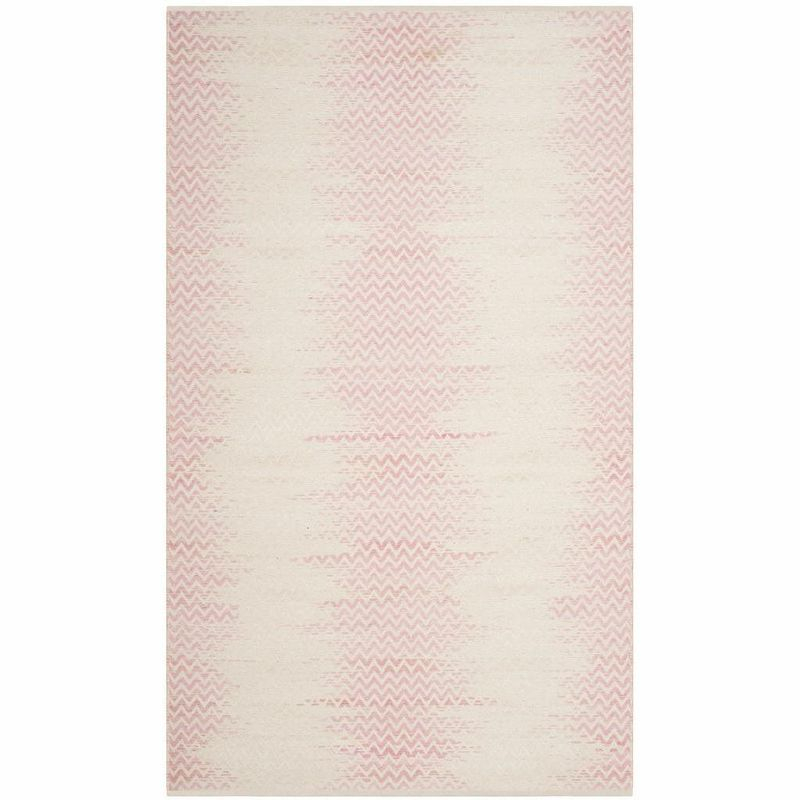 Cotton Kilim KLC121 Hand Woven Area Rug - Light Pink/Ivory - 4'x6' - Safavieh